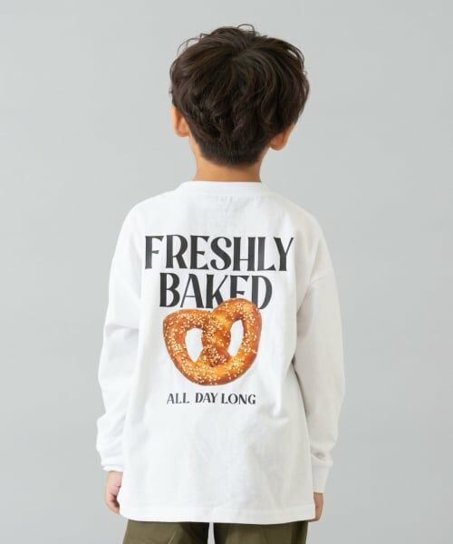 and D.petitmain / アンドディー. プティマイン Tシャツ | 【親子リンク】【綿100】【365D.】アソート転写ワイドロンT（白）