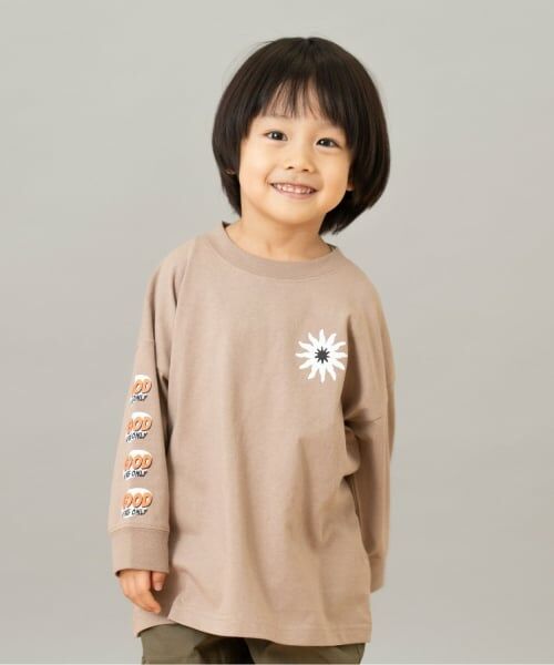 and D.petitmain / アンドディー. プティマイン Tシャツ | 【綿100】【365D.】アソート袖プリント柄ロンT（シナモン）