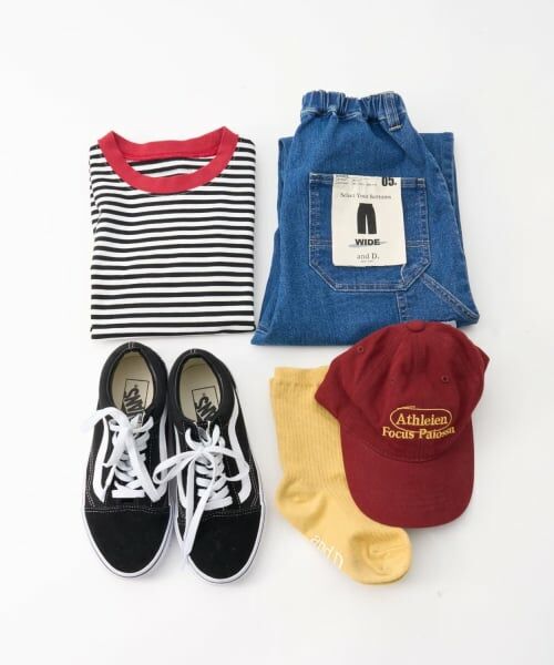 and D.petitmain / アンドディー. プティマイン Tシャツ | 【親子リンク】【綿100】【365D.】アソートボーダーワイドロンT | 詳細14