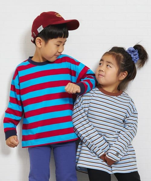 and D.petitmain / アンドディー. プティマイン Tシャツ | 【親子リンク】【綿100】【365D.】アソートボーダーワイドロンT | 詳細3