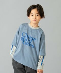 and D.petitmain / アンドディー. プティマイン Tシャツ | レイヤード風ラインロンT