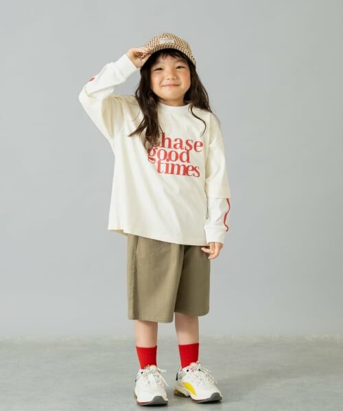 and D.petitmain / アンドディー. プティマイン Tシャツ | レイヤード風ラインロンT | 詳細1