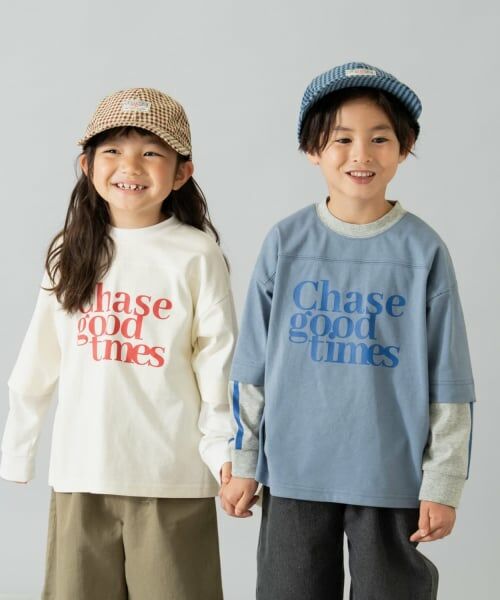 and D.petitmain / アンドディー. プティマイン Tシャツ | レイヤード風ラインロンT | 詳細10