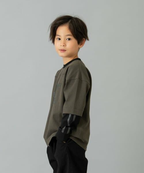 and D.petitmain / アンドディー. プティマイン Tシャツ | レイヤード風ラインロンT | 詳細13