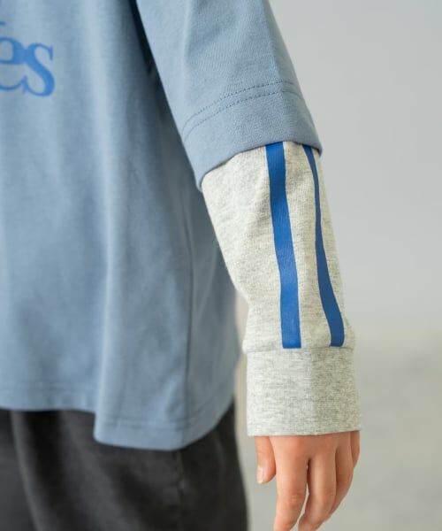 and D.petitmain / アンドディー. プティマイン Tシャツ | レイヤード風ラインロンT | 詳細17