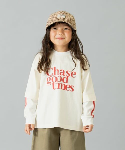 and D.petitmain / アンドディー. プティマイン Tシャツ | レイヤード風ラインロンT | 詳細2