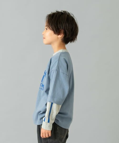 and D.petitmain / アンドディー. プティマイン Tシャツ | レイヤード風ラインロンT | 詳細7