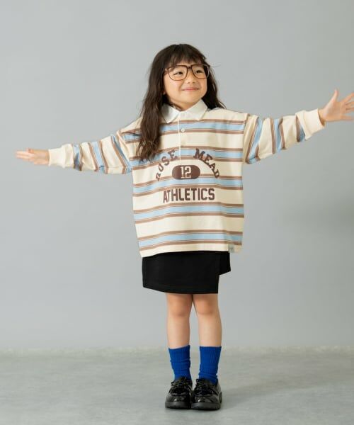 and D.petitmain / アンドディー. プティマイン Tシャツ | 【男女リンク】カレッジプリントラガーロンT | 詳細1