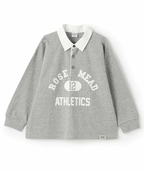 and D.petitmain / アンドディー. プティマイン Tシャツ | 【男女リンク】カレッジプリントラガーロンT（ライト グレー）