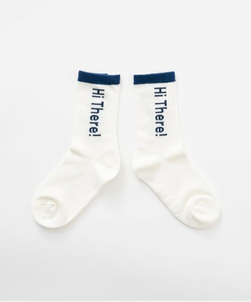 and D.petitmain / アンドディー. プティマイン ソックス | 【365D.】バイカラーロゴソックス/靴下（白）