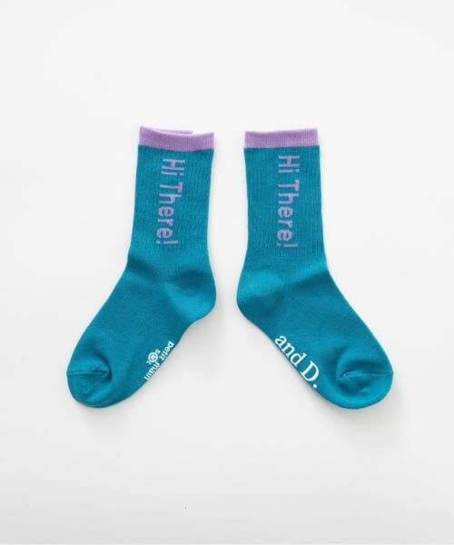 and D.petitmain / アンドディー. プティマイン ソックス | 【365D.】バイカラーロゴソックス/靴下（ターコ）