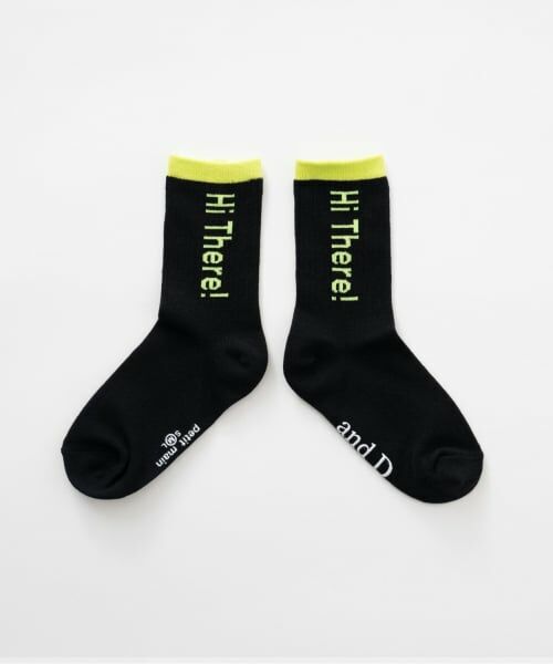 and D.petitmain / アンドディー. プティマイン ソックス | 【365D.】バイカラーロゴソックス/靴下（黒）