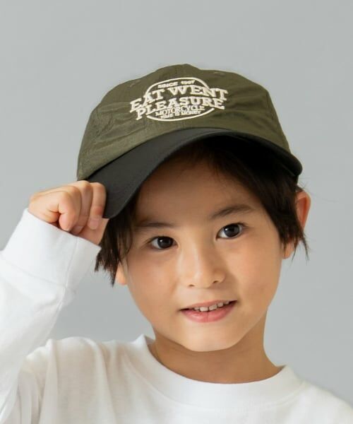 and D.petitmain / アンドディー. プティマイン キャップ | 刺繍入りバイカラーキャップ（カーキ）