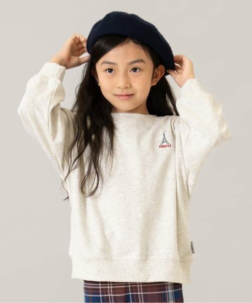 and D.petitmain / アンドディー. プティマイン スウェット | 【親子リンク】【365D.】スウェットシティアイコン刺繍ワイドプルオーバー（オートミール）