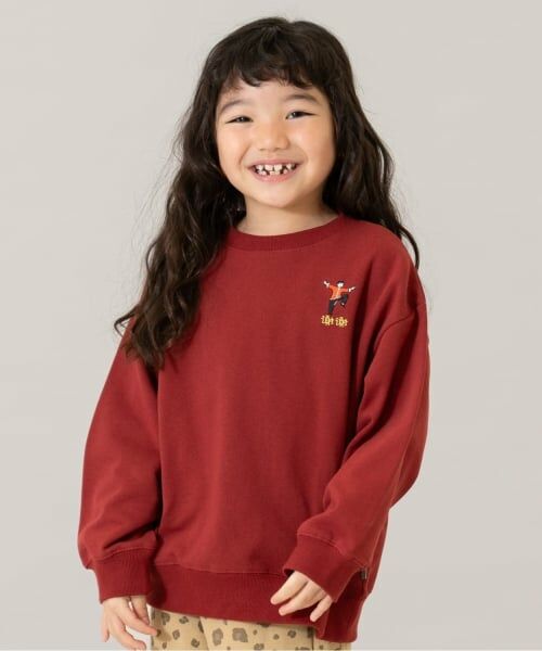 and D.petitmain / アンドディー. プティマイン スウェット | 【親子リンク】【365D.】スウェットシティアイコン刺繍ワイドプルオーバー（ディープ レッド）