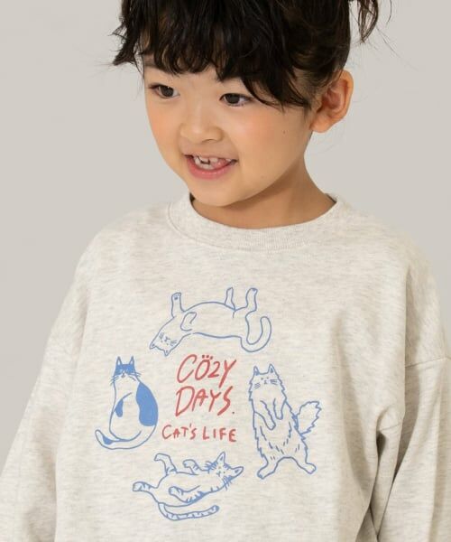 and D.petitmain / アンドディー. プティマイン スウェット | 【ご好評につき再入荷！】【365D.】スウェットOFUZAKE 柄ワイドプルオーバー/トレーナー（オートミール）