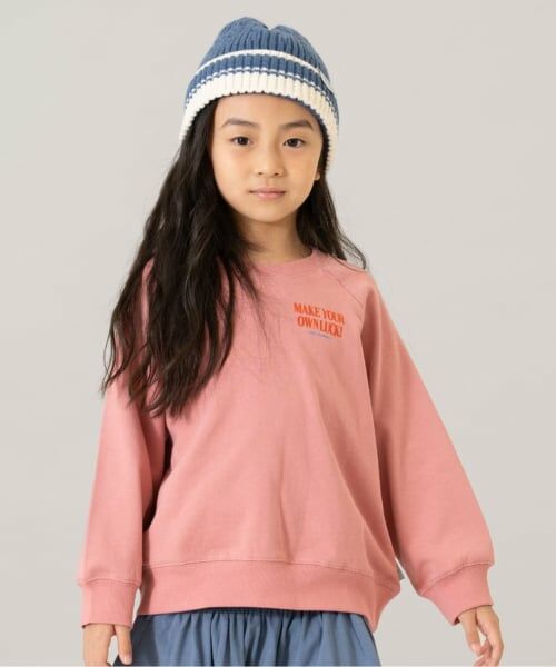 and D.petitmain / アンドディー. プティマイン スウェット | 【365D.】【親子リンク】ラグランスウェットアソートロゴプルオーバー/トレーナー（ピンク）