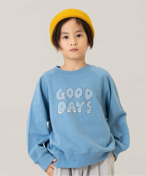 and D.petitmain / アンドディー. プティマイン スウェット | 【365D.】【親子リンク】ラグランスウェットアソートロゴプルオーバー/トレーナー（ライト ブルー）