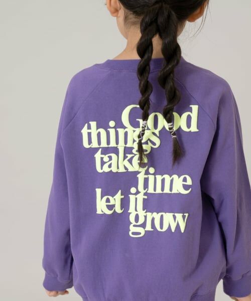 and D.petitmain / アンドディー. プティマイン スウェット | 蛍光ロゴラグランスウェット/トレーナー（パープル）