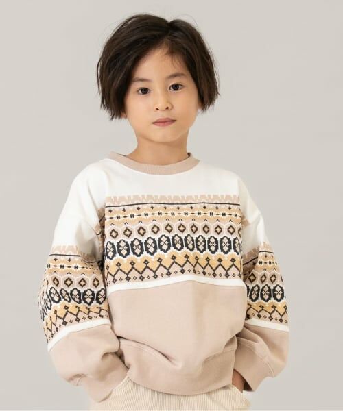 and D.petitmain / アンドディー. プティマイン スウェット | 総柄アソートスウェット/トレーナー（ベージュ）