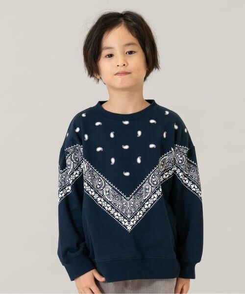 and D.petitmain / アンドディー. プティマイン スウェット | 総柄アソートスウェット/トレーナー（紺）