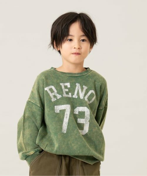 and D.petitmain / アンドディー. プティマイン スウェット | アメカジロゴプリントトレーナー（カーキ）