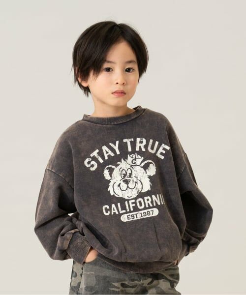 and D.petitmain / アンドディー. プティマイン スウェット | アメカジロゴプリントトレーナー（黒）