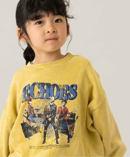 and D.petitmain / アンドディー. プティマイン スウェット | バンド風プリントトレーナー（黄）