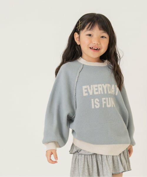 and D.petitmain / アンドディー. プティマイン ニット・セーター | メッセージロゴニット（サックス）