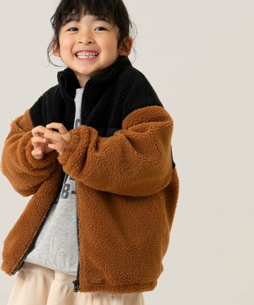 and D.petitmain / アンドディー. プティマイン ブルゾン | ボアスタンドブルゾン/あったか/アウター（キャメル）