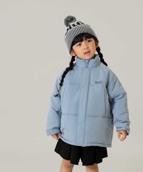 and D.petitmain / アンドディー. プティマイン ブルゾン | 中綿ブルゾン/アウター/あったか（ブルー グレー）