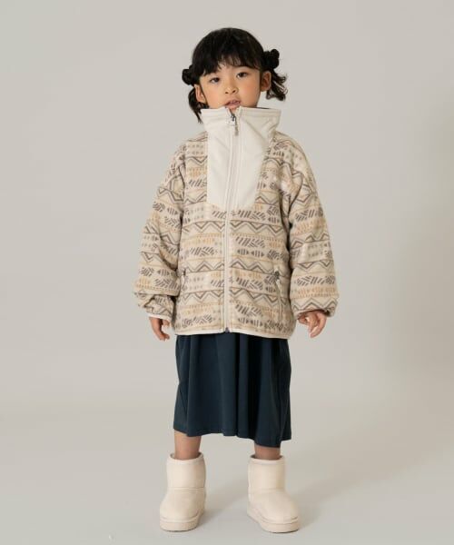 and D.petitmain / アンドディー. プティマイン ブルゾン | 【Columbia】総柄フルジップフリース | 詳細1