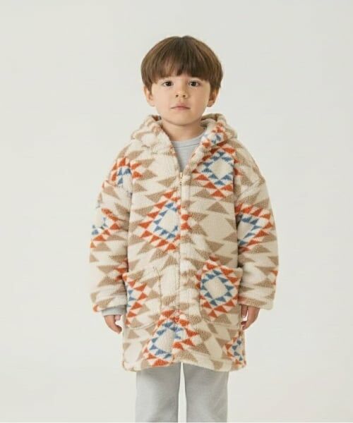 and D.petitmain / アンドディー. プティマイン カーディガン・ボレロ | ふわもこフリースパーカー（アイボリー）