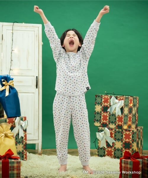 and D.petitmain / アンドディー. プティマイン ルームウェア | 【セサミストリート×フルーツ】ワッフルパジャマ | 詳細2
