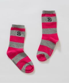 【365D.】ワイドボーダソックス/靴下/刺繍