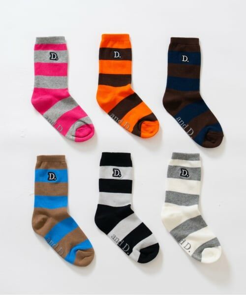 and D.petitmain / アンドディー. プティマイン ソックス | 【365D.】ワイドボーダソックス/靴下/刺繍 | 詳細1