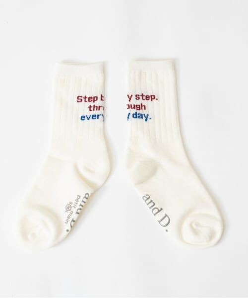 and D.petitmain / アンドディー. プティマイン ソックス | 【365D】【親子リンク】バックロゴソックス/靴下（白）
