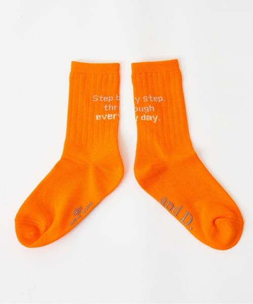 and D.petitmain / アンドディー. プティマイン ソックス | 【365D】【親子リンク】バックロゴソックス/靴下（オレンジ）