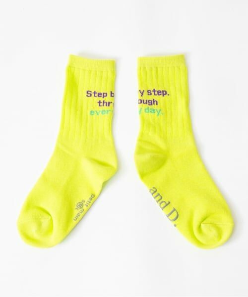 and D.petitmain / アンドディー. プティマイン ソックス | 【365D】【親子リンク】バックロゴソックス/靴下（黄）