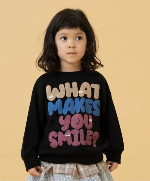 and D.petitmain / アンドディー. プティマイン スウェット | クラック加工スウェットプルオーバー（黒）