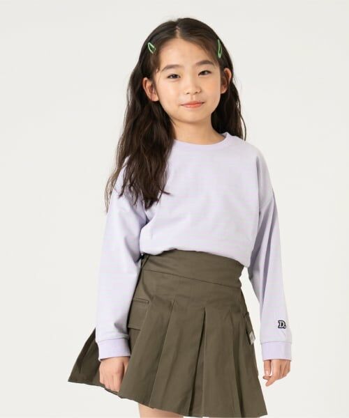 and D.petitmain / アンドディー. プティマイン Tシャツ | 【365D】アソートマルチボーダーロンT（ラベンダー）