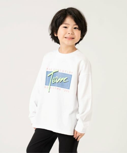 and D.petitmain / アンドディー. プティマイン Tシャツ | 【親子リンク】【綿100%】【365D】ストリートロゴロンT（白）