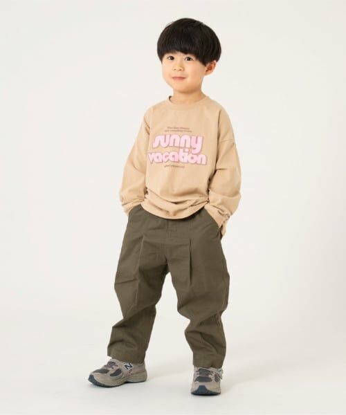 and D.petitmain / アンドディー. プティマイン Tシャツ | 【親子リンク】【綿100%】【365D】ストリートロゴロンT（シナモン）