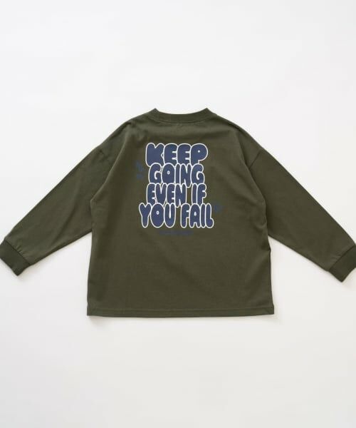 and D.petitmain / アンドディー. プティマイン Tシャツ | 【親子リンク】【綿100%】【365D】ストリートロゴロンT（カーキ）