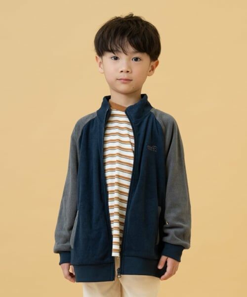 and D.petitmain / アンドディー. プティマイン カーディガン・ボレロ | 【リンク】パイルトラックジャケット（紺）