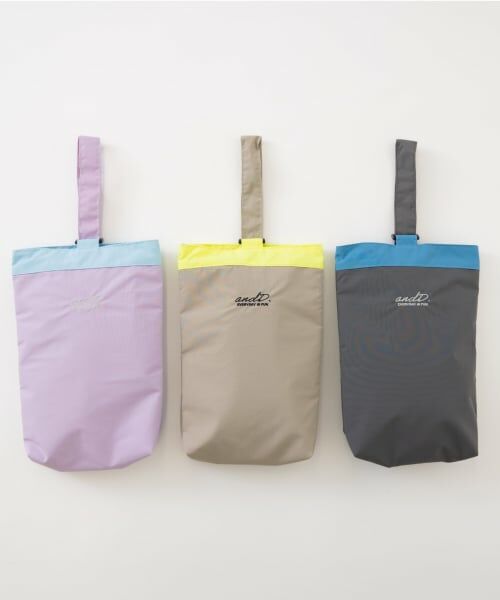 and D.petitmain / アンドディー. プティマイン インテリア・生活雑貨・ホビー・ステーショナリー | 【撥水】バイカラーシューズバック | 詳細1