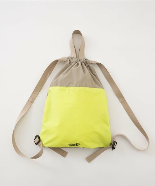 and D.petitmain / アンドディー. プティマイン リュック・バックパック | 【撥水】バイカラーハンドル付きナップサック（ベージュ）