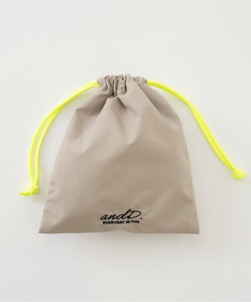 and D.petitmain / アンドディー. プティマイン バッグ | 【撥水】バイカラー巾着（ベージュ）