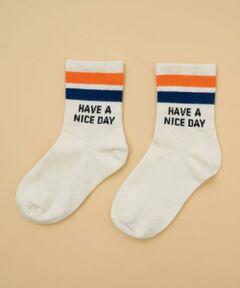 and D.petitmain / アンドディー. プティマイン ソックス | 【Dセレクト】配色ラインロゴソックス