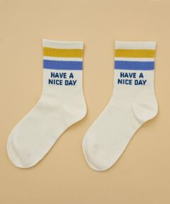 and D.petitmain / アンドディー. プティマイン ソックス | 【Dセレクト】配色ラインロゴソックス